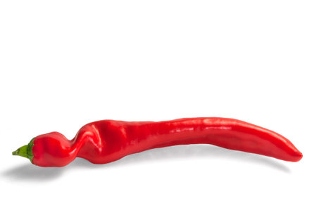 Red chili on white backgroundの写真素材