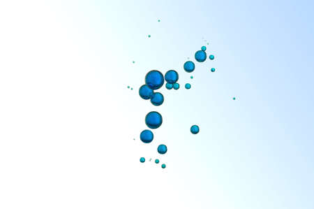 A group of blue soap bubblesの写真素材