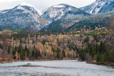 A beautiful mountain view in atumn time