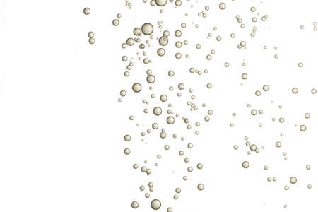 Many small bubbles is islolated over a white background.の写真素材