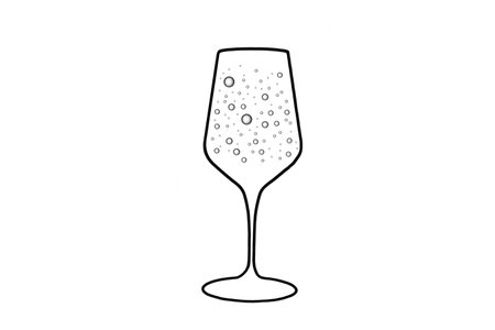 A crystal glass with champagne bubblesの写真素材