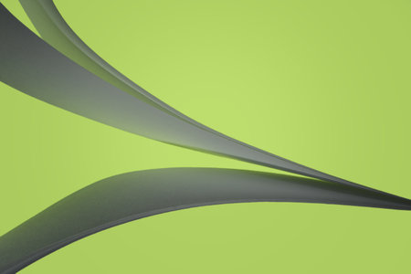 A ligth green surface characterized by curved shadows.の写真素材