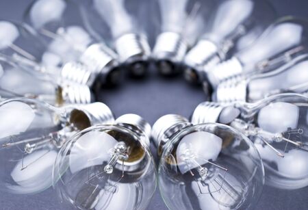 light-bulbs forming a circle, shallow dofの写真素材