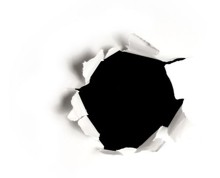 hole in the paperの写真素材
