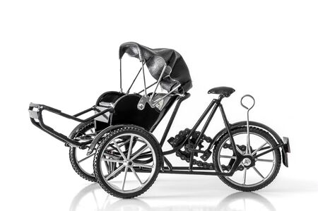 Cyclo model, a handicraft souvenir product of Vietnam on white background.の写真素材