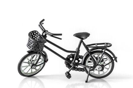 Bicycle model, a handicraft souvenir product of Vietnam on white background.の写真素材