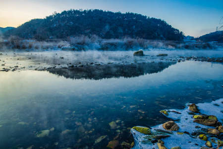The mist on the sunriseの写真素材