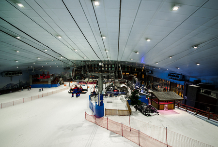 Snow, snowman, skiing, snowboarding, rides - Enjoy snow in the desert at Ski Dubai in United Arab Emiratesのeditorial素材