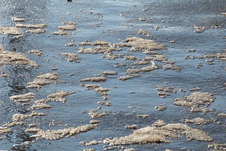 snow thaw out at the bright sunの写真素材