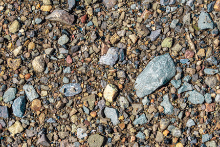 tinted background - a mixture of gravel, crushed stone and sandの写真素材