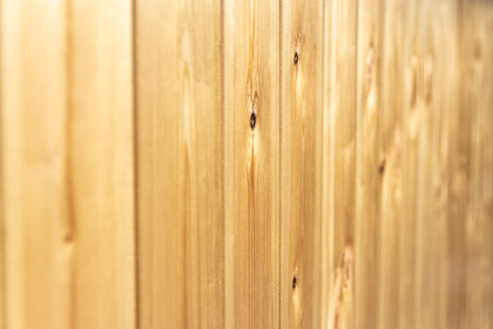 Processed wood provides durable, aesthetic finish. preparation ensures dimensional stability preventing warping or cracking in final application, selective focusの写真素材