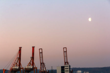 Morning over the port terminal in Gdynia