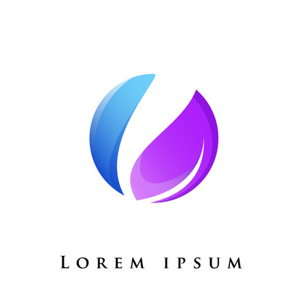Modern colored leaf logo design templateのイラスト素材