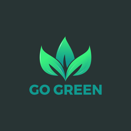 Modern green leaf logo design template