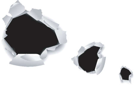 High Detailed Hole in White Paper. のイラスト素材