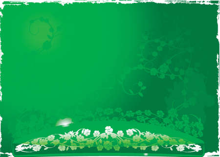 Green Ramp Flowers Background. のイラスト素材