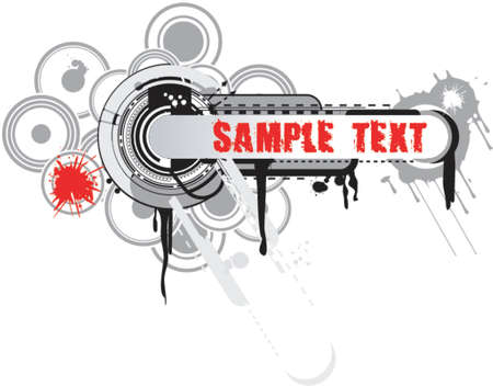 Grunge Industrial Circles Banner. のイラスト素材