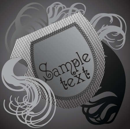 High Detailed Silver Shield and Scrolls.のイラスト素材