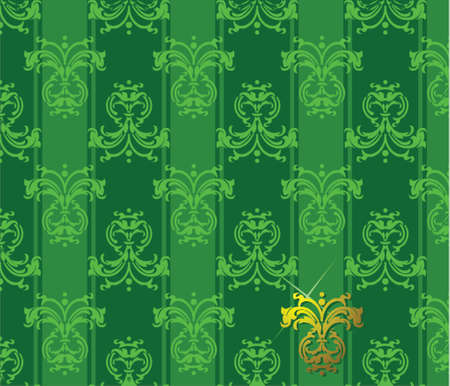 Green Floral Patten. のイラスト素材