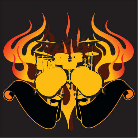 Fire Drums Graffiti Banner.のイラスト素材