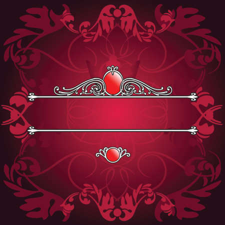 Decorative Purple Ornate Banner. のイラスト素材