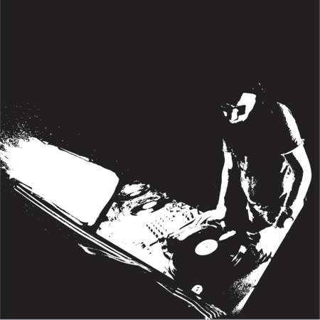 Black And White Graffiti DJのイラスト素材