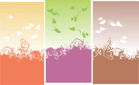 Color Backgrounds. Curves And Leaves.のイラスト素材