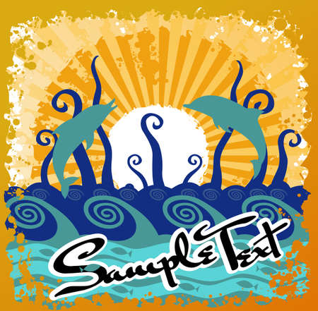 Ocean Beach Sun Abstractのイラスト素材