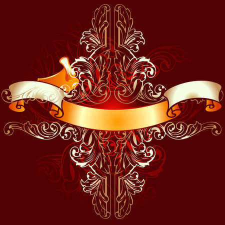 Vintage gold bannerのイラスト素材