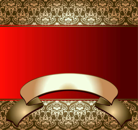 Golden On red Bannerのイラスト素材