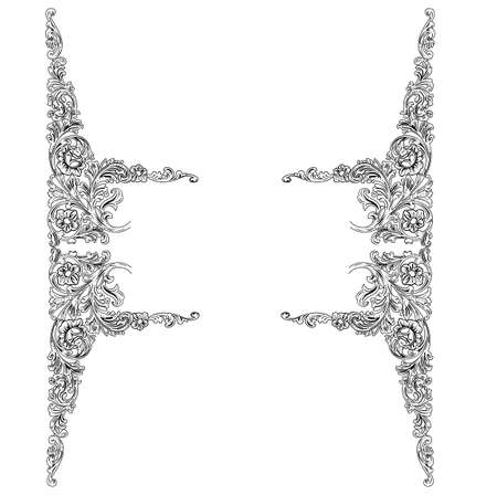 Vintage calligraphy elementsのイラスト素材