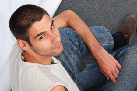 Modern Young Man. Student.の写真素材