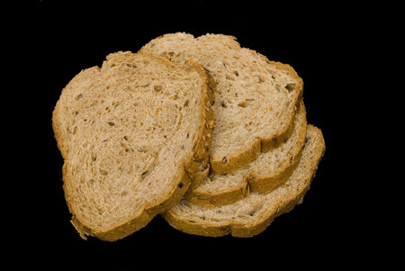 Bread Isolate On Blackの写真素材