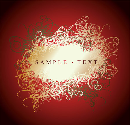 Lace Curves Red And Gold Bannerのイラスト素材
