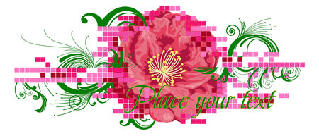 Digital flower bannerのイラスト素材