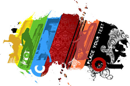 Multicolored City Hip-hopのイラスト素材