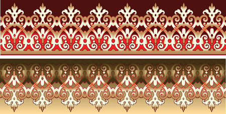 Seamless Gold Lace Ornate On Redのイラスト素材