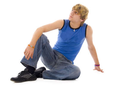 Sitting Young Manの写真素材