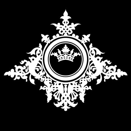 Crown Vintage Ornate Banner. Vector Illustration.のイラスト素材