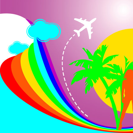 Summer Rainbow Vacationのイラスト素材