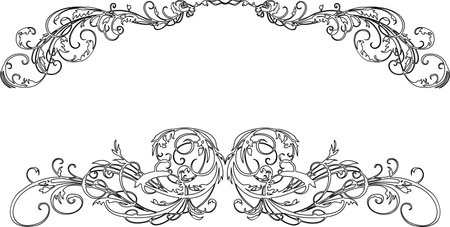 Two Baroque Calligraphy Curvesのイラスト素材