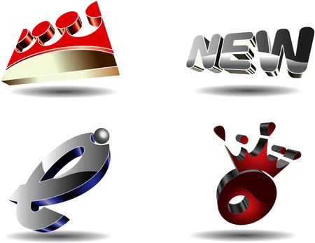 Abstract 3D symbols. Vector illustration.のイラスト素材