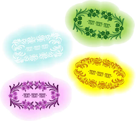 Pastel Floral Cloud Banners. Vector Illustration.のイラスト素材