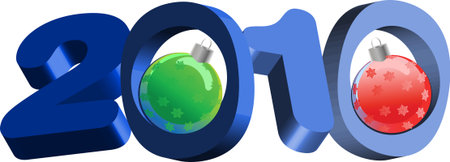 Blue 3D 2010. All Elements Separately In Vector File.のイラスト素材