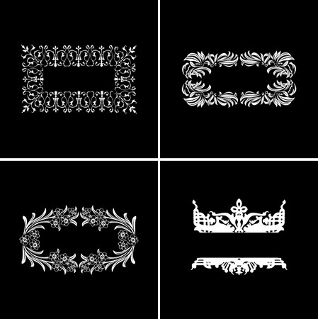 Four Decorative Vintage Ornate Banners. Vector Illustration.のイラスト素材