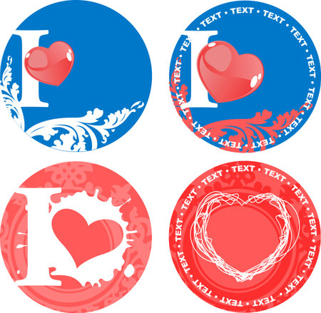 Set Of Romance Love Pink And Blue Signs. Vector Illustrations.のイラスト素材