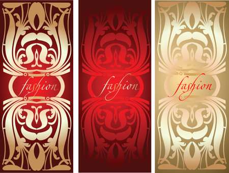 Red Gold Fashion Plate Background.のイラスト素材