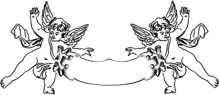 Two Baroque Cupids. のイラスト素材