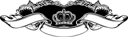 One Color Royal Crown Vintage Curves Bannerのイラスト素材