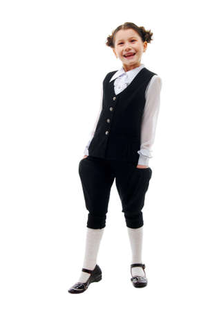 Young Laugh Girl. Isolate On White Background.の写真素材